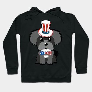 Funny schnauzer dog is wearing uncle sam hat Hoodie